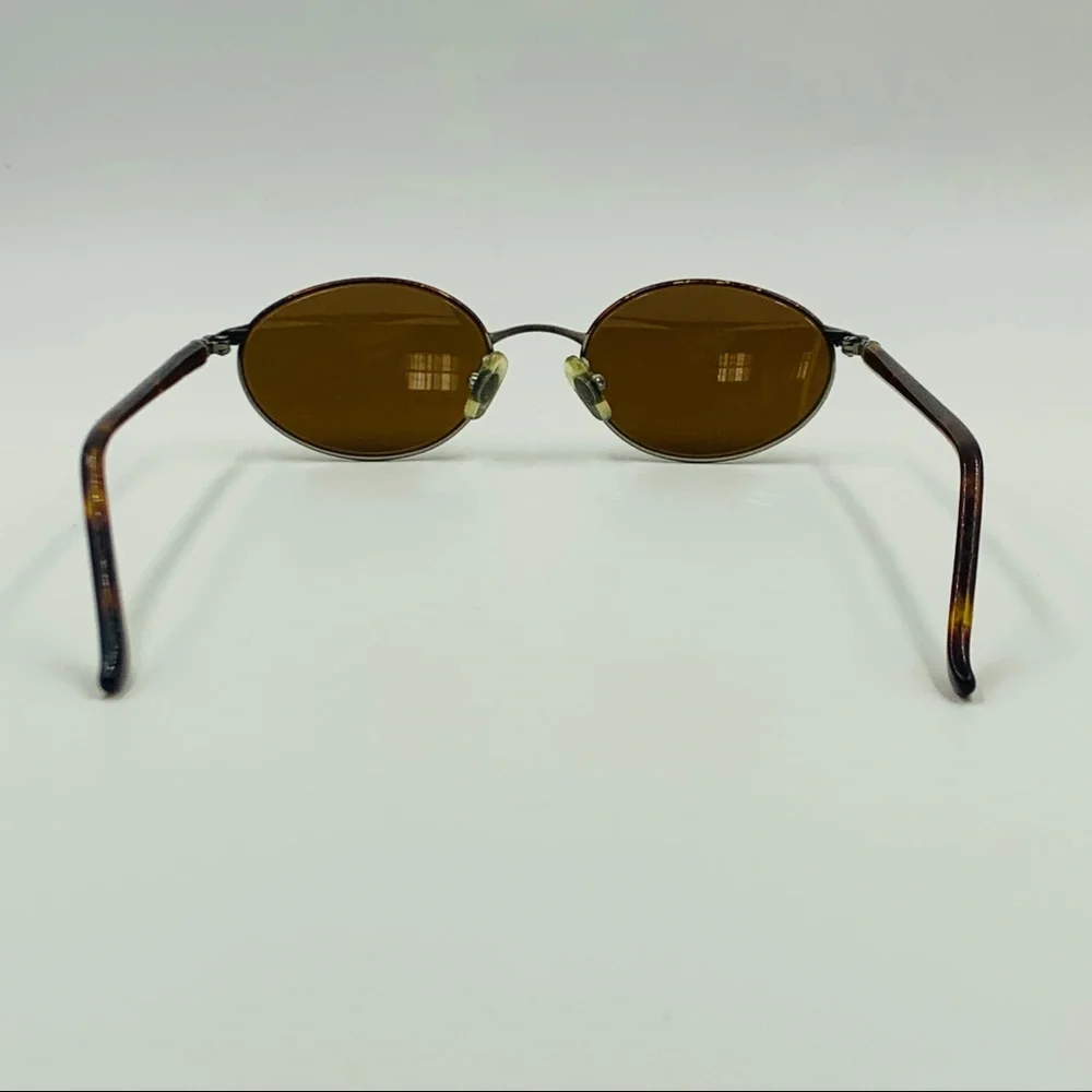 Vintage Tortoise Gray Oval Metal Sunglasses Frames